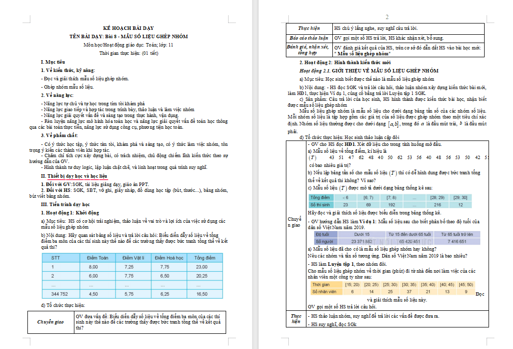 Giáo án Toán 11 Bài 8 Kết nối tri thức