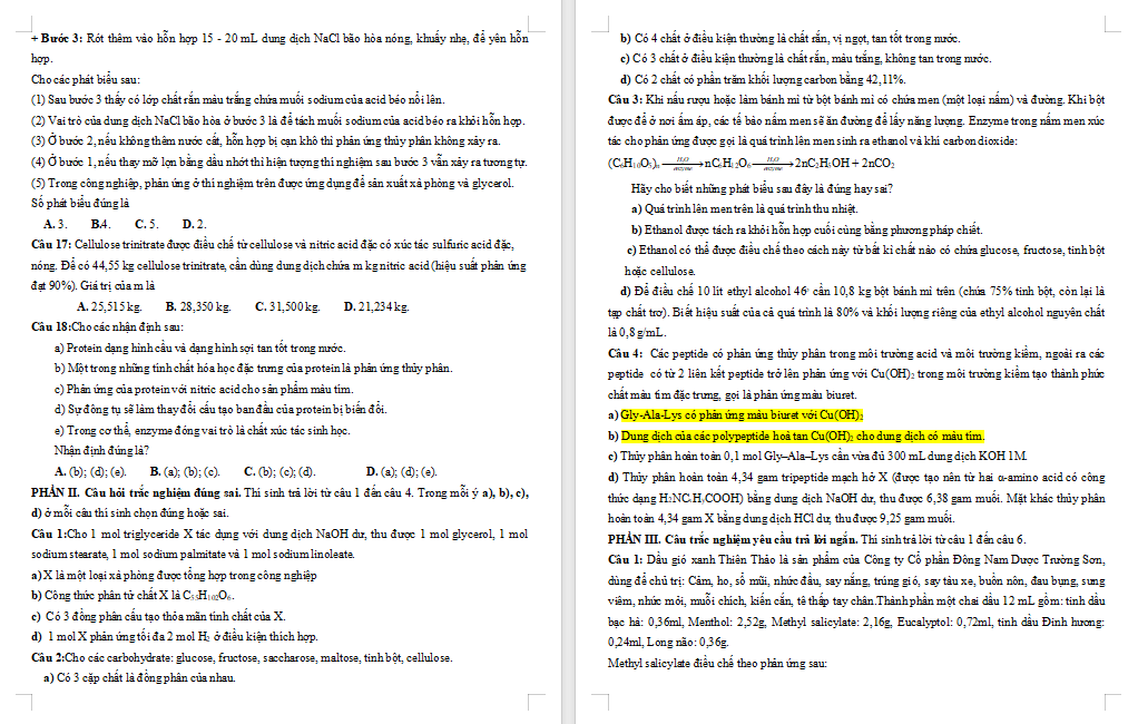 Đề thi giữa kì 1 Hóa học 12 Cánh diều 2025