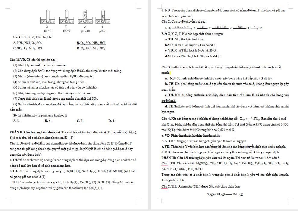  Đề thi giữa kì 1 Hóa học 11 Cánh diều 