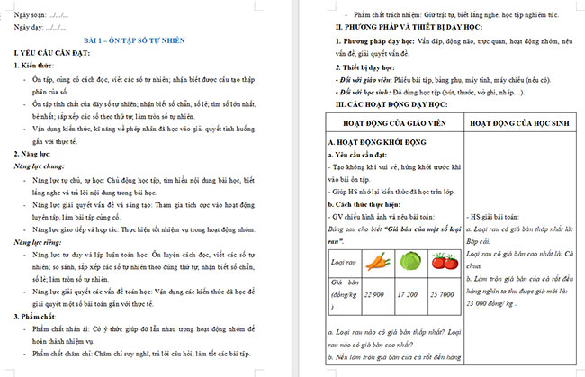 Giáo án dạy thêm Toán 5 Bài 1: Ôn tập số tự nhiên