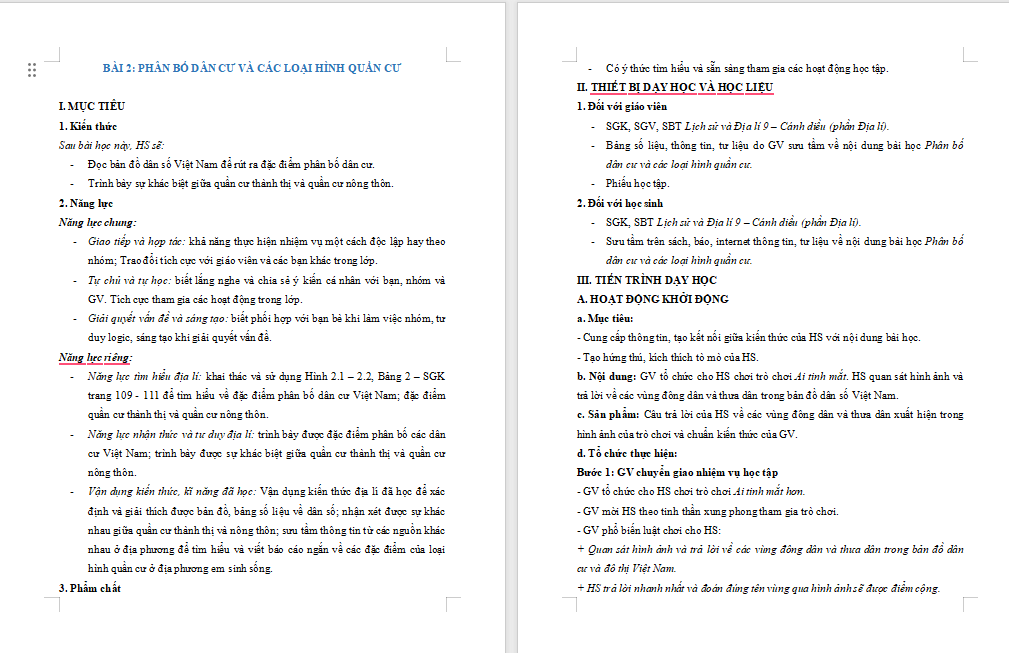 Giáo án PowerPoint Địa lí 9 Cánh diều Bài 2