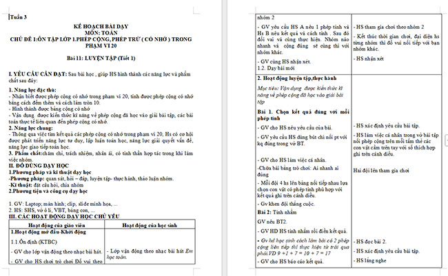 Giáo án Toán 2 Luyện tập trang 22