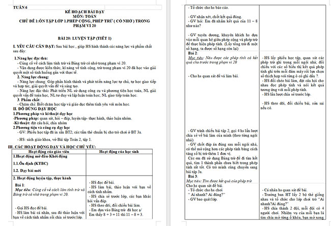 Giáo án Toán 2 Luyện tập trang 38