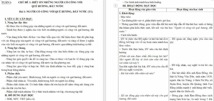 Giáo án Đạo đức 5: Người có công với quê hương, đất nước