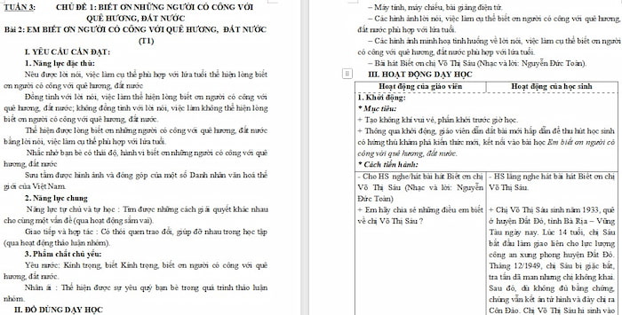 Giáo án Đạo đức 5: Em biết ơn người có công với quê hương, đất nước