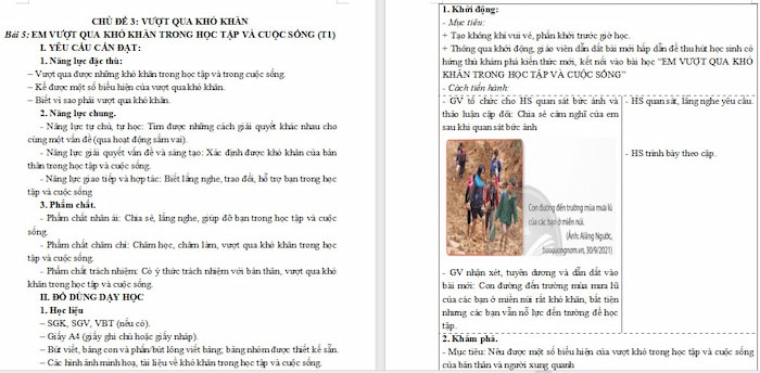 Giáo án Đạo đức 5: Em vượt qua khó khăn trong học tập và cuộc sống