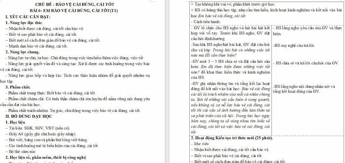 Giáo án Đạo đức 5: Em bảo vệ cái đúng, cái tốt