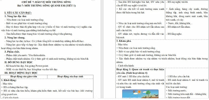 Giáo án Đạo đức 5: Môi trường sống quanh em