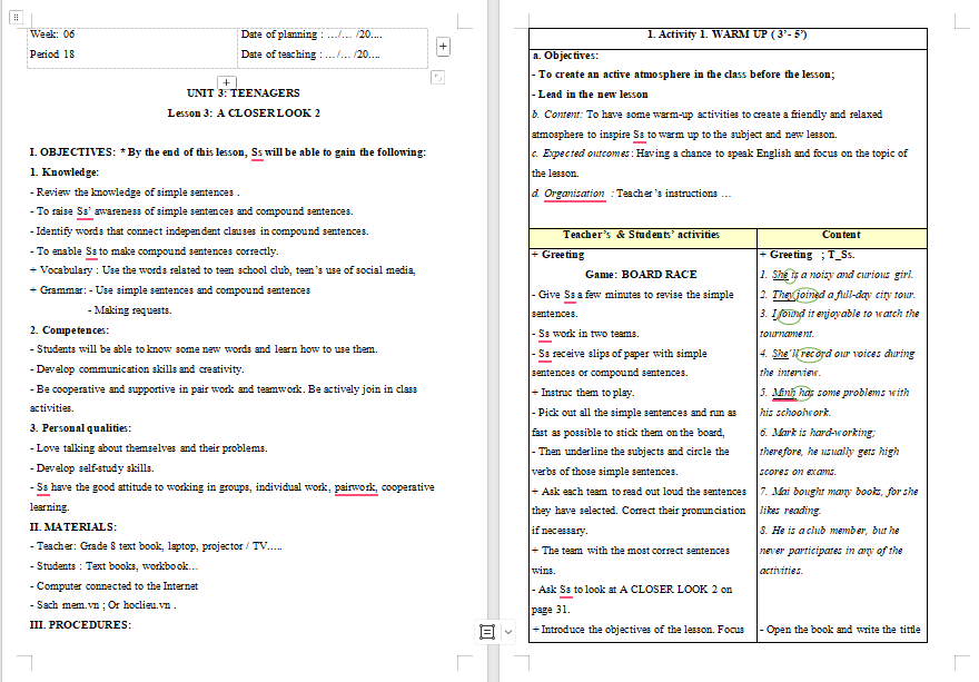 PowerPoint Tiếng Anh 8 Unit 3: A Closer Look 2