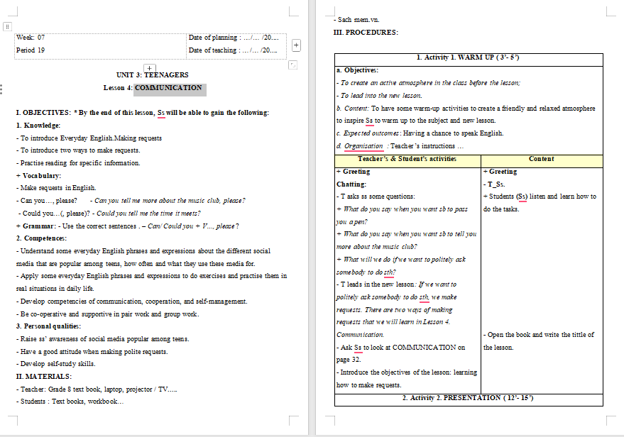 PowerPoint Tiếng Anh 8 Unit 3: Communication