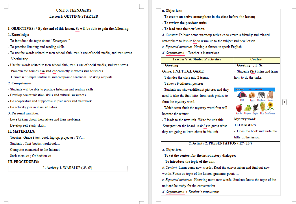 PowerPoint Tiếng Anh 8 Unit 3: Getting Started