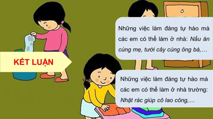 Kể những việc làm đáng tự hào về bản thân, rèn luyện cách nói chuyện vui vẻ