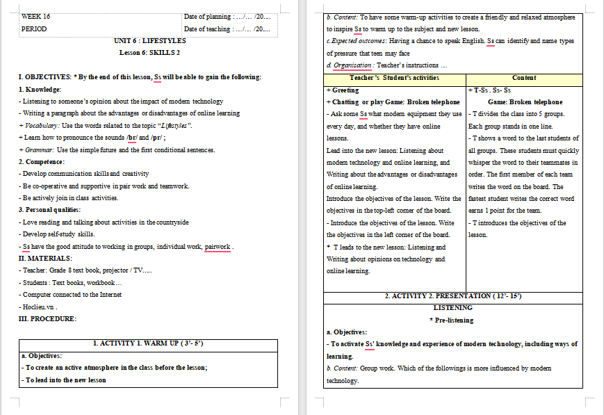 PowerPoint Tiếng Anh 8 Unit 6: Skills 2