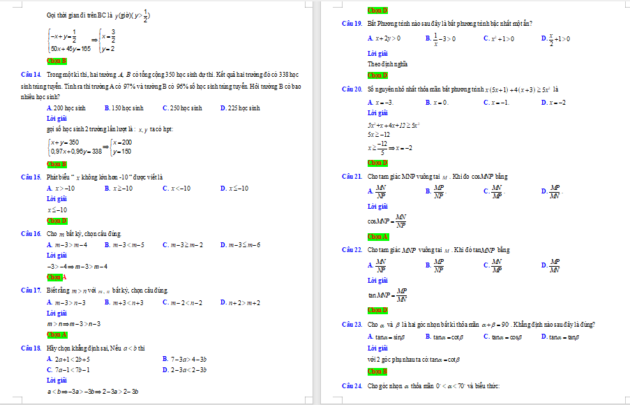Đề cương Toán 9 giữa kì 1 Cánh diều