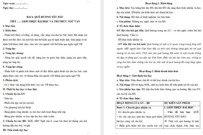 Giáo án Văn 6 Bài 4: Tri thức ngữ văn