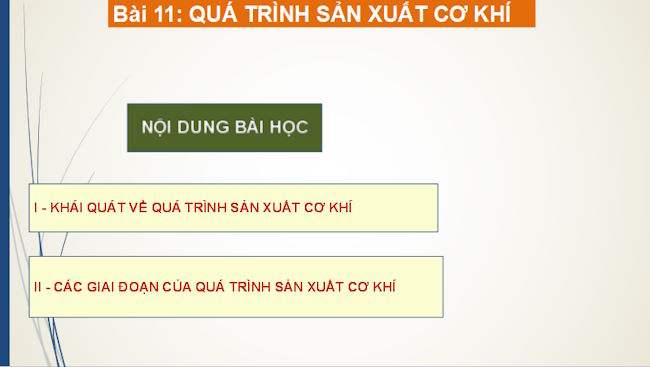 Quá trình sản xuất cơ khí