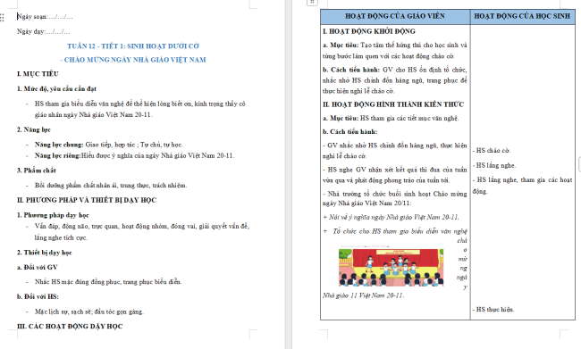 Giáo án Hoạt động trải nghiệm 2 Tuần 12