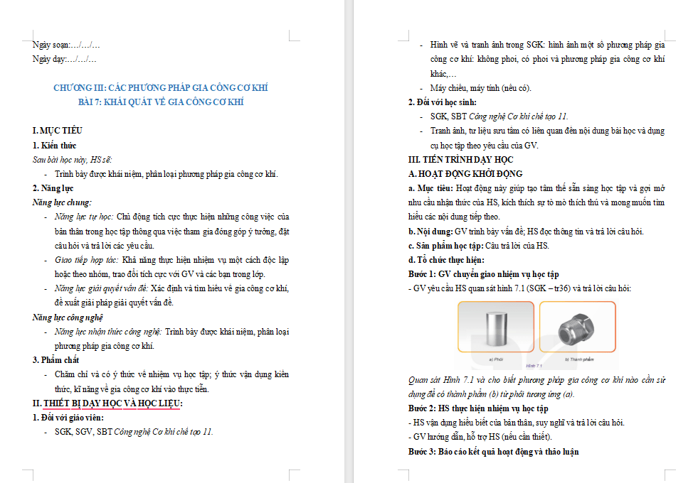 Giáo án PowerPoint Công nghệ 11 Bài 7
