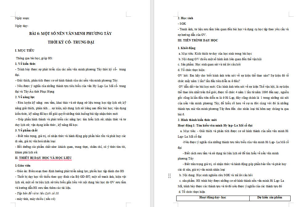 Giáo án PowerPoint Lịch sử 10 Bài 6