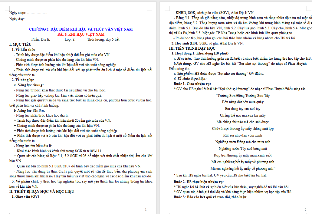 Giáo án PowerPoint Địa lí 8 Cánh diều Bài 4