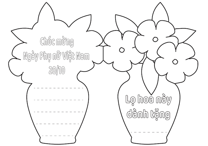 Mẫu thiệp tô màu 20/10