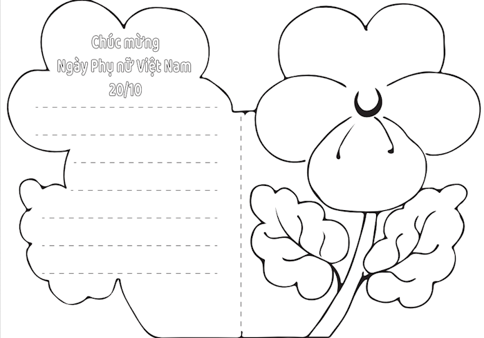 Mẫu thiệp tô màu 20/10