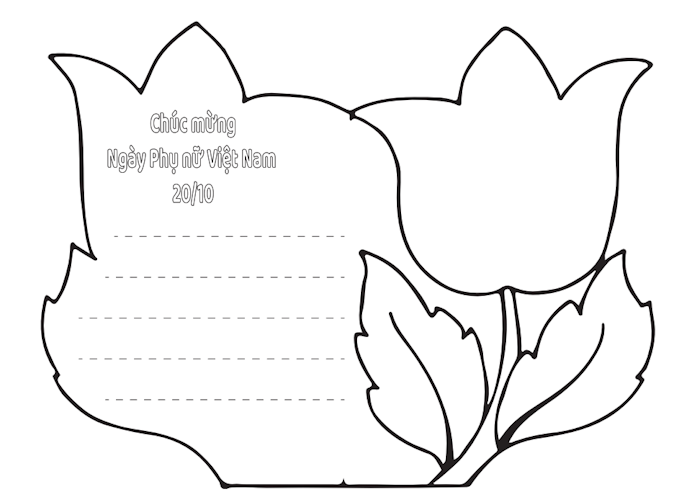 Mẫu thiệp tô màu 20/10