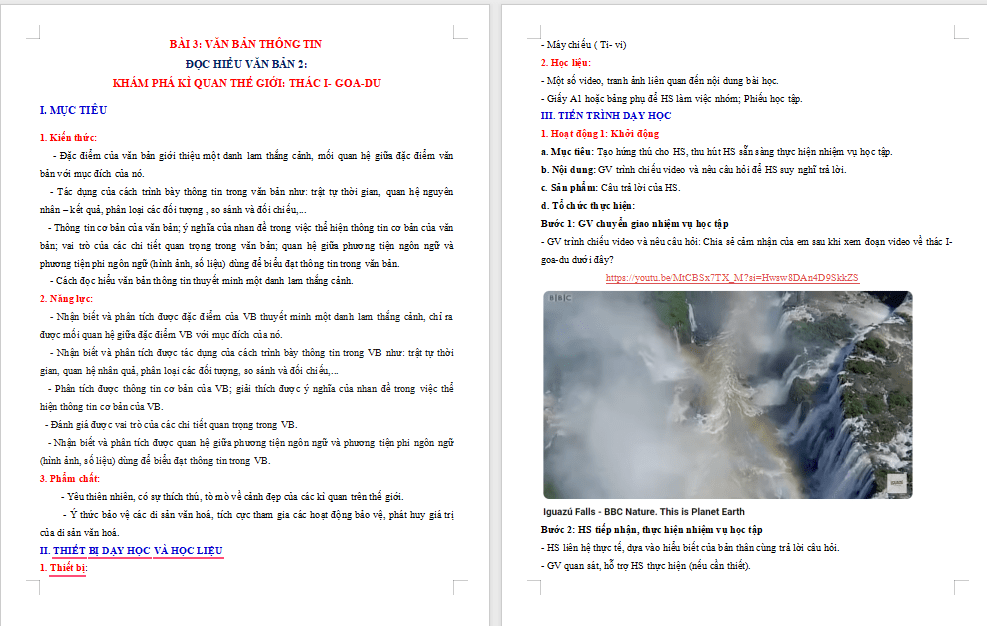 Khám phá kì quan thế giới thác I-goa-du