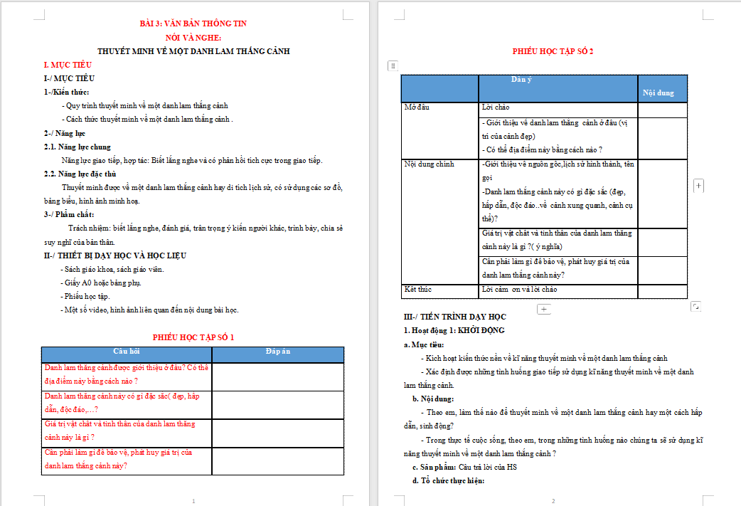 Thuyết minh về một danh lam thắng cảnh