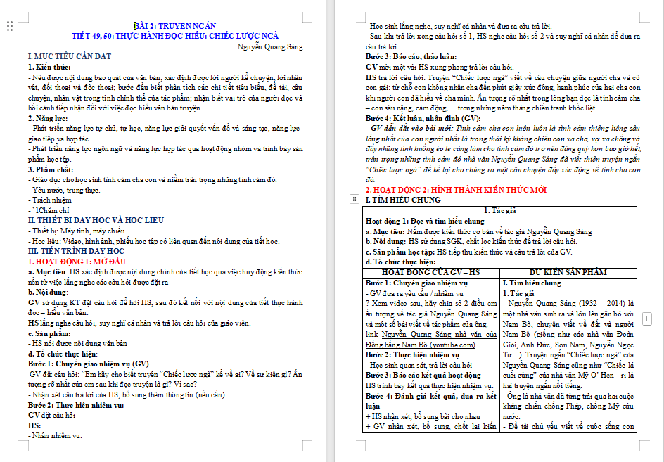PowerPoint Ngữ văn 9 Bài 4: Chiếc lược ngà