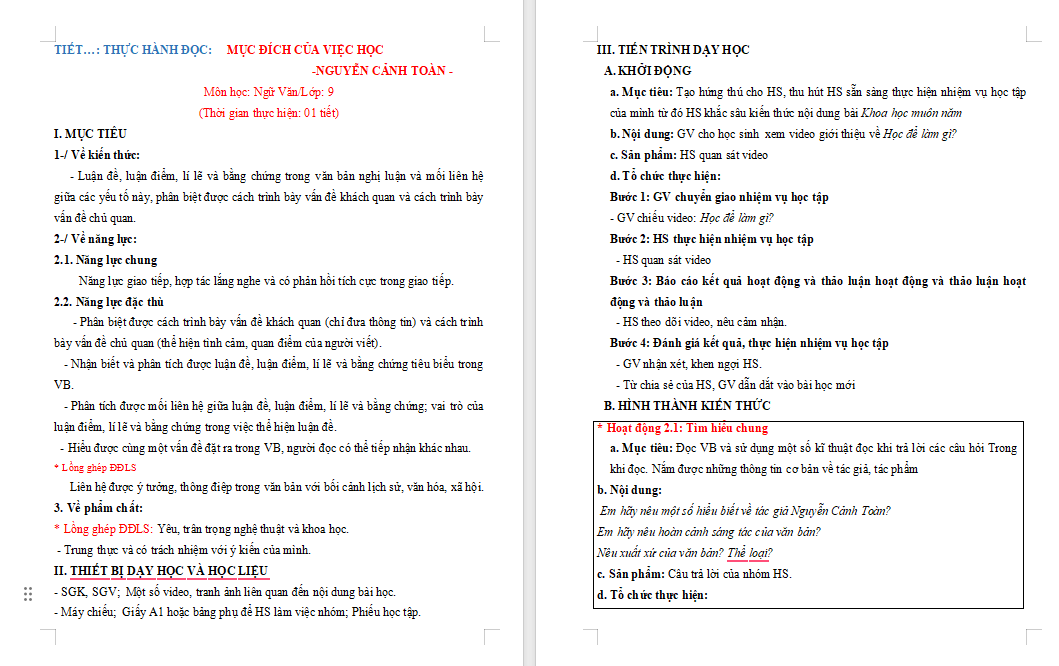 PowerPoint Ngữ văn 9 Bài 5: Mục đích của việc học