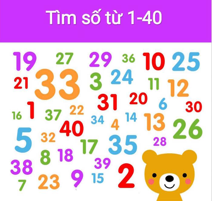 Tìm số từ 1 đến 40