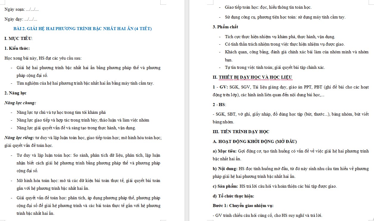 Giáo án Toán 9 Bài 2 file word