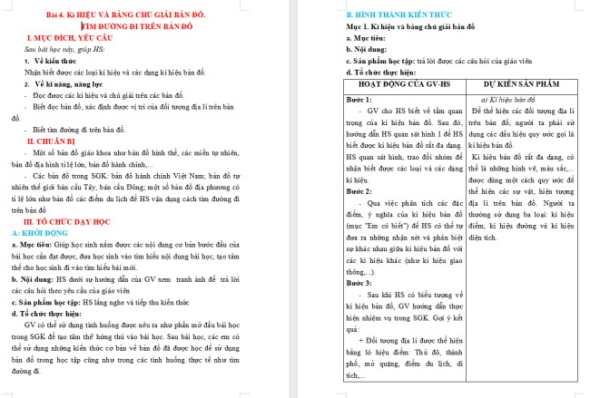 Giáo án Địa lí 6 Bài 3: Tỉ lệ bản đồ. Tính khoảng cách thực tế dựa vào tỉ lệ bản đồ