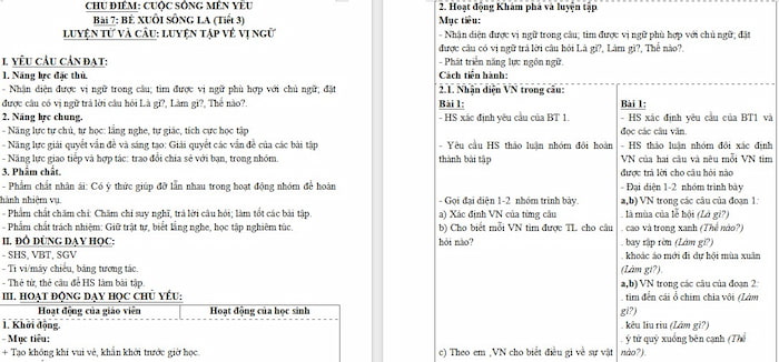 Giáo án Tiếng Việt 4: Luyện tập về vị ngữ
