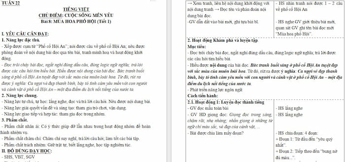 Giáo án Tiếng Việt 4: Mùa hoa phố Hội