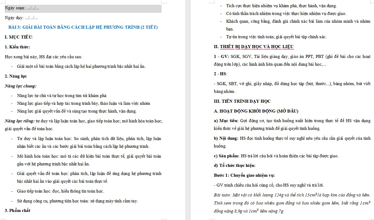 Giáo án Toán 9 Bài 3 file word