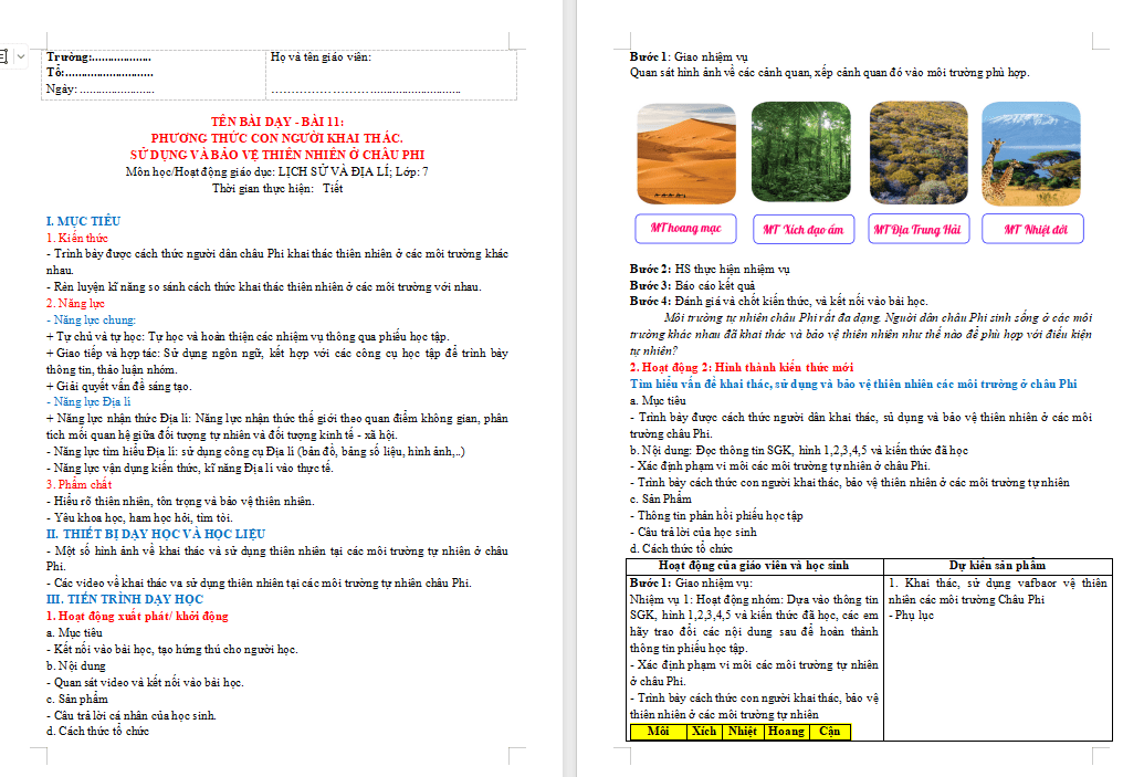 Giáo án PowerPoint Địa lí 7 Kết nối tri thức Bài 11