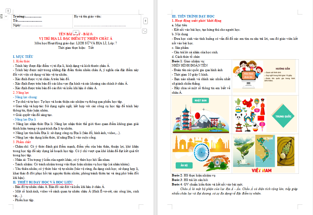 Giáo án PowerPoint Địa lí 7 Kết nối tri thức Bài 5