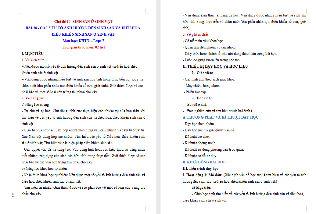 Các yếu tố ảnh hưởng đến sinh sản và điều hoà điều khiển sinh sản ở sinh vật