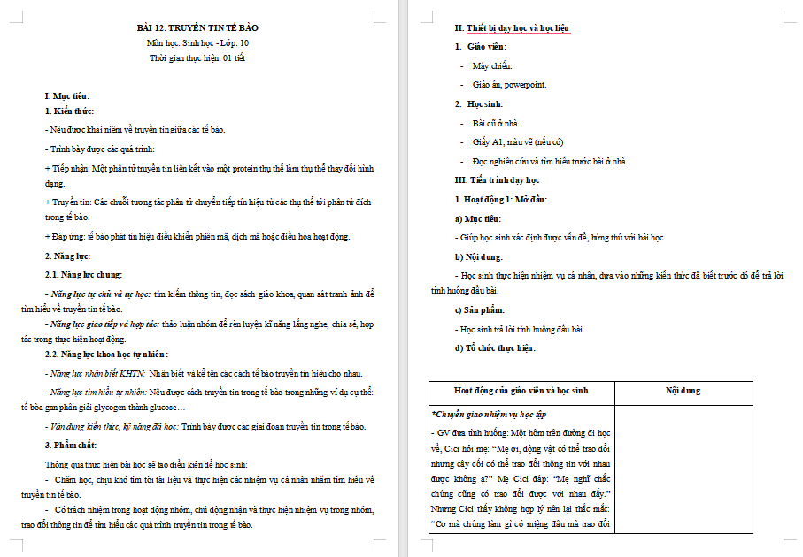 Giáo án PowerPoint Sinh học 10 Kết nối tri thức Bài 12