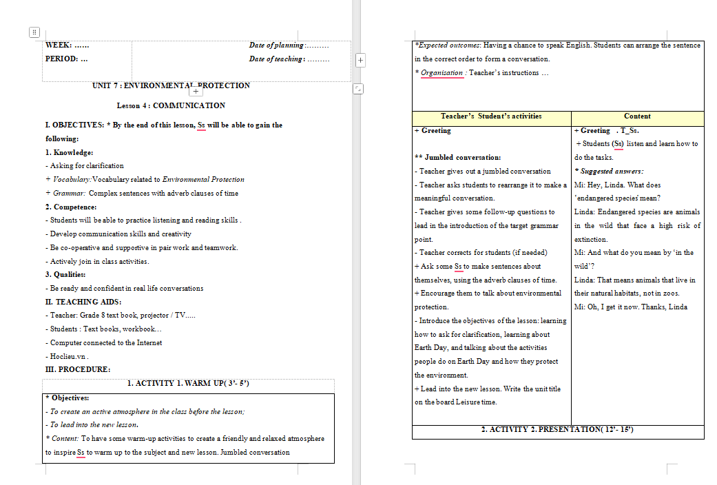 PowerPoint Tiếng Anh 8 Unit 7: Getting Started