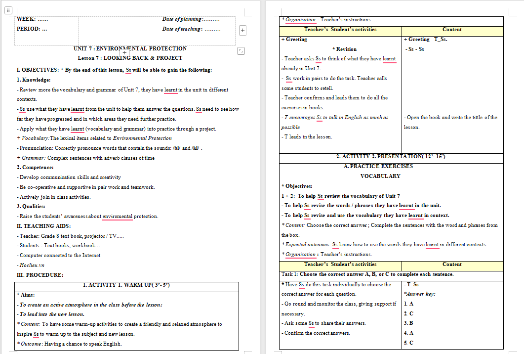 PowerPoint Tiếng Anh 8 Unit 7: Getting Started
