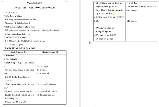 Giáo án Tiếng Việt 2 Bài 12: Viết Danh sách học sinh
