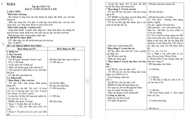 Giáo án Tiếng Việt 2 Bài 15: Cuốn sách của em