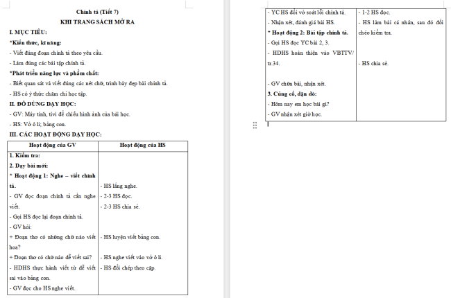 Giáo án Tiếng Việt 2 Bài 16: Viết Khi trang sách mở ra