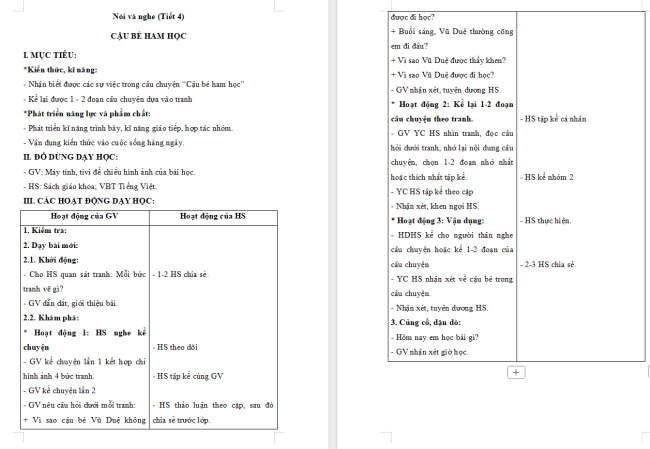 Giáo án Tiếng Việt 2 Bài 9: Kể chuyện Cậu bé ham học