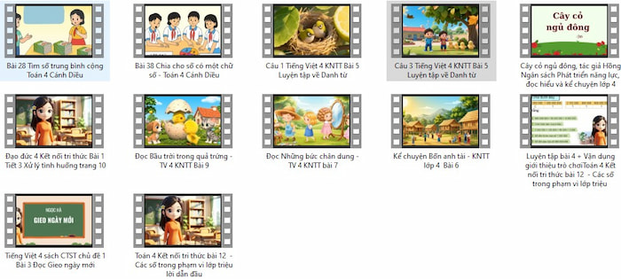 Bộ video AI hỗ trợ soạn giáo án Lớp 4 