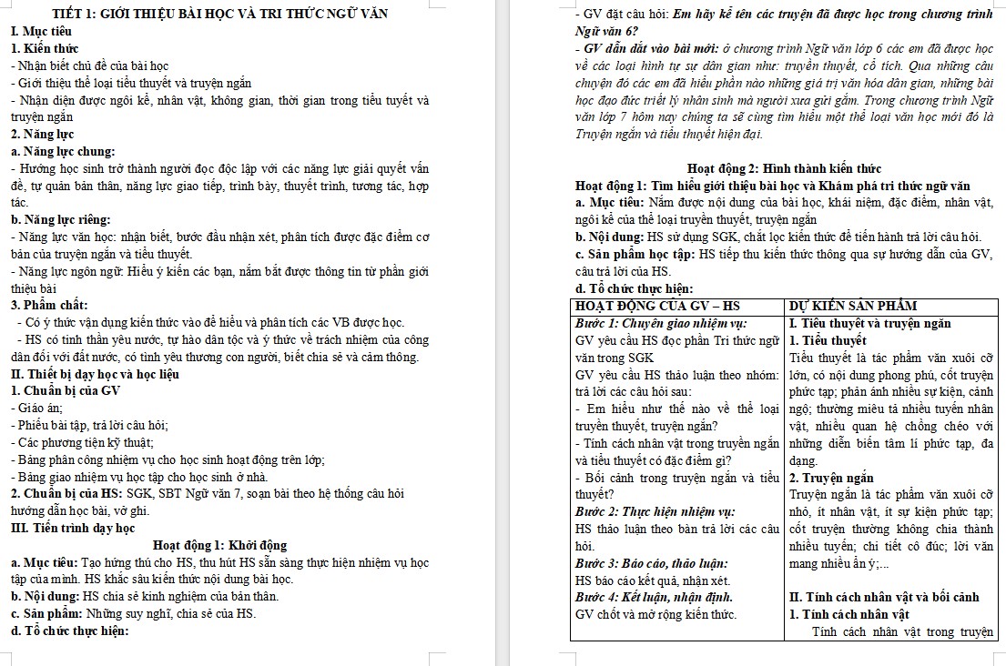 Giáo án Bài Kiến thức ngữ văn trang 13 Ngữ văn 7 Cánh Diều