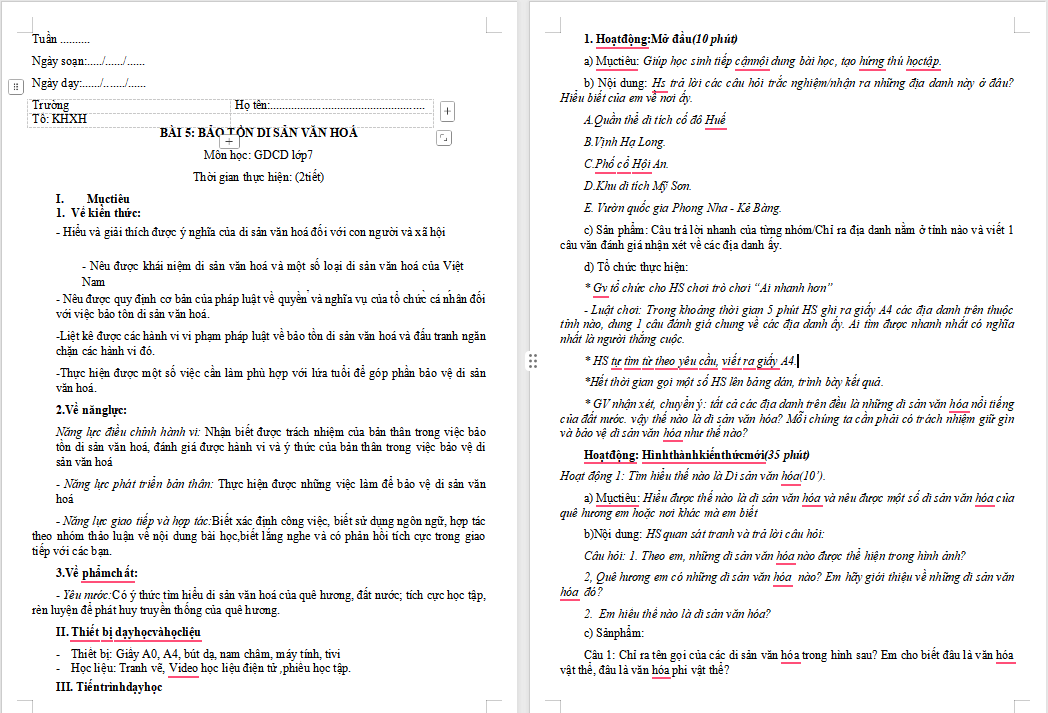 Giáo án PowerPoint GDCD 7 Bài 5